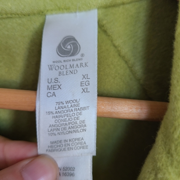 Woolmark woolrich Wool vintage coat green XL - Picture 4 of 7